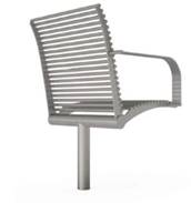 A close-up of a metal chair

Description automatically generated